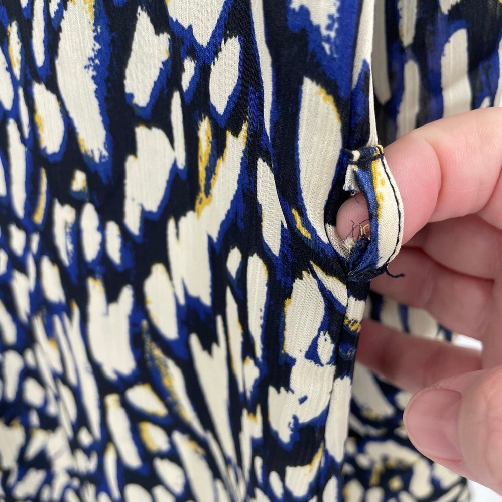 NEW Sam Edelman Size 6 Abstract Print Long Sleeve Shirt Dress Midi Luxury Office - Picture 8 of 12